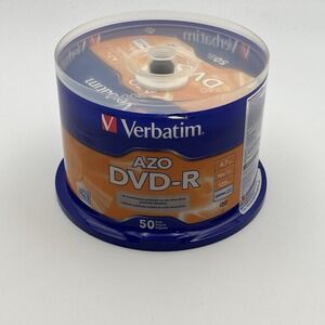 New Verbatim AZO DVD-R 16X 4.7 GB‎ 50 Pack Spindles Factory Sealed Discs